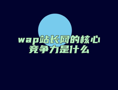 wap站长网的核心竞争力是什么
