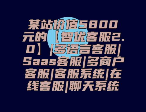 某站价值5800元的【智优客服2.0】|多语言客服|Saas客服|多商户客服|客服系统|在线客服|聊天系统